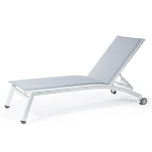 Pavilion Pinecrest Stacking Chaise Lounge w/ Wheels (straight seat)