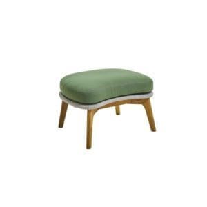 Bagel Foot Stool with Teak Wood Grain Aluminum Base