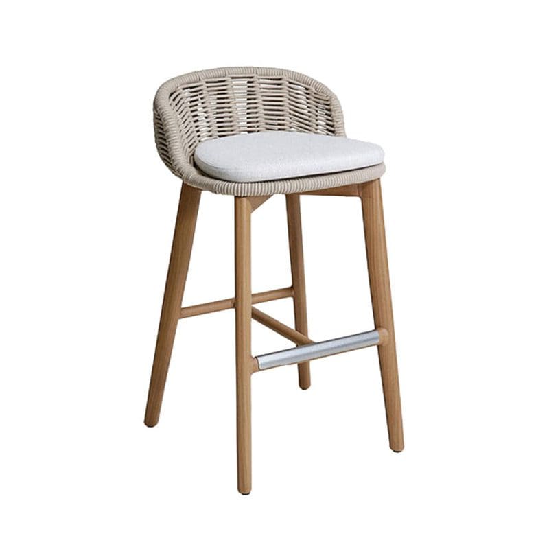 Bagel Bar Stool with wood finish aluminum Bagel Bar Stool with wood finish aluminum