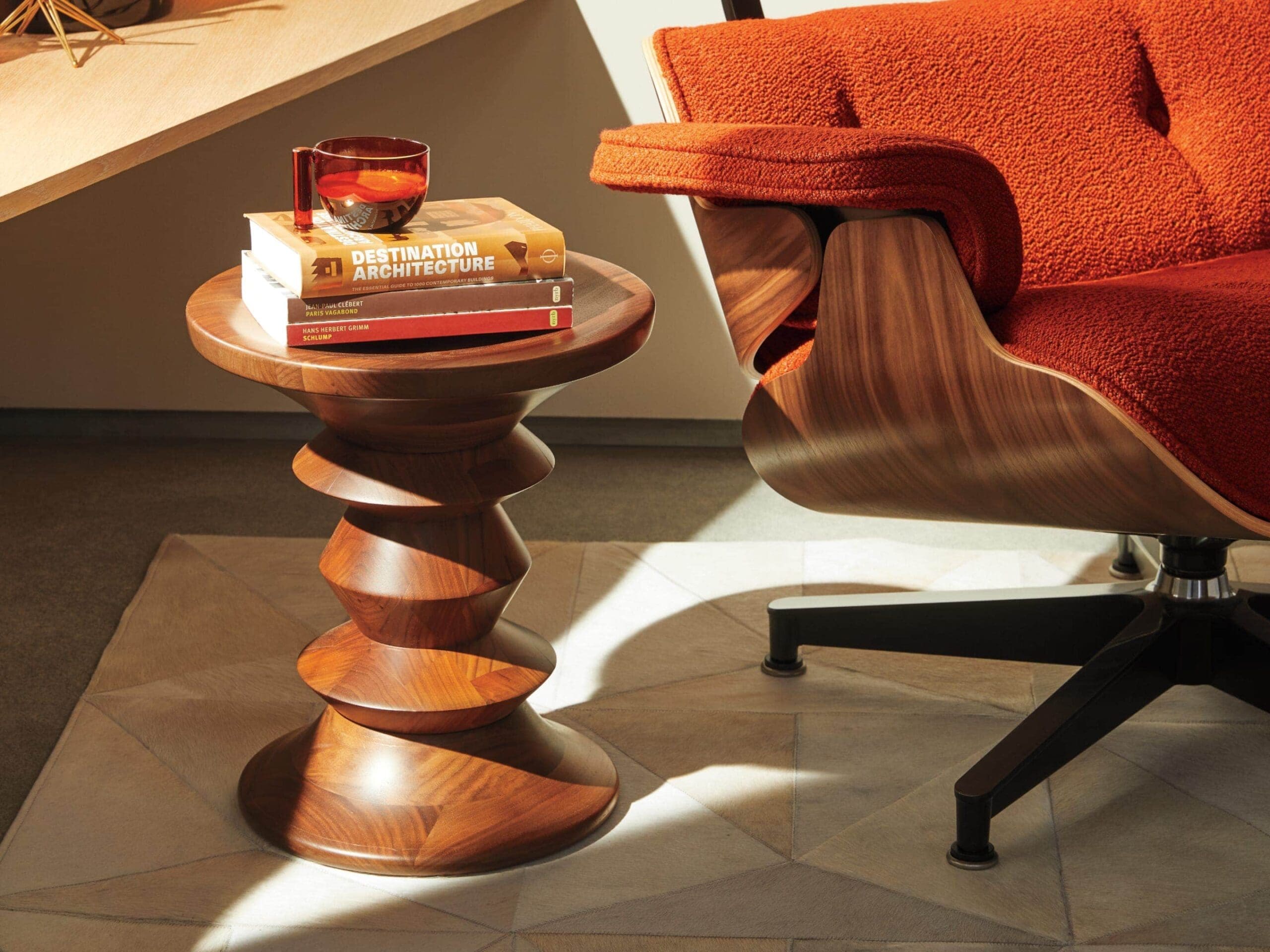Eames Turned Walnut Stool | Clima Home