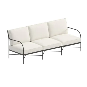 Unopiu Igea three-seater iron sofa with cushions Unopiu Igea three-seater iron sofa with cushions